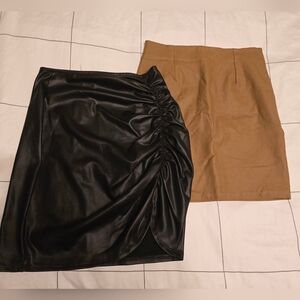 Leather Faux Mini Skirts XS